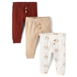Gymboree,Unisex Baby,and Newborn Pull on Bottoms,Baby Hedgehog 3-Pack,6 Months,9 Months