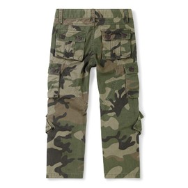 OCHENTA Boys Cargo Pants with 8 Pockets Elastic Waist Casual Hiking Slacks Combat Camo 29 Tag 170-11-12 Years