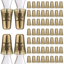 Chengu 60 Pieces Liquor Bottle Covers Pour Spout Covers Bar Toppers for Bottles Universal Pour Dispenser Dust Translucent Silicone Rubber Spout Caps for Bar Home Kitchen Tools Supplies (Champagne)