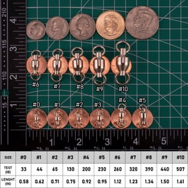 Dr.Fish 20 Pack Ball Bearing Swivels Fishing Tackles, Copper Stainless Steel Solid Rings Super High Strength Saltwater Fishing Swivels Crane Rolling Barrel Swivels Tuna Striper Halibut