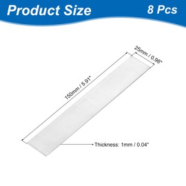 sourcing map 8 Pcs Zinc Sheets, 99.99% High Purity Zinc Plate 0.04"x1"x6"(1x25x150mm) Metal Zinc Foil Zinc Anode Strip for Science Lab Industry DIY Craft