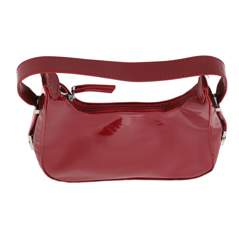 Women Underarm Bag Fashionable Glossy Surfaces PU Leather Shoulder Messenger
