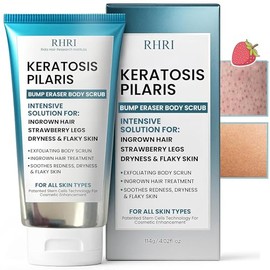 Rida Hair Research Institute- Exfoliante corporal KP Bump Eraser, tratamiento para la queratosis pilaris, tratamiento de piernas de fresa para mujeres, Bump Er