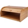 Lawei Bamboo Bread Box, Large Natural Roll Top Wood Bread