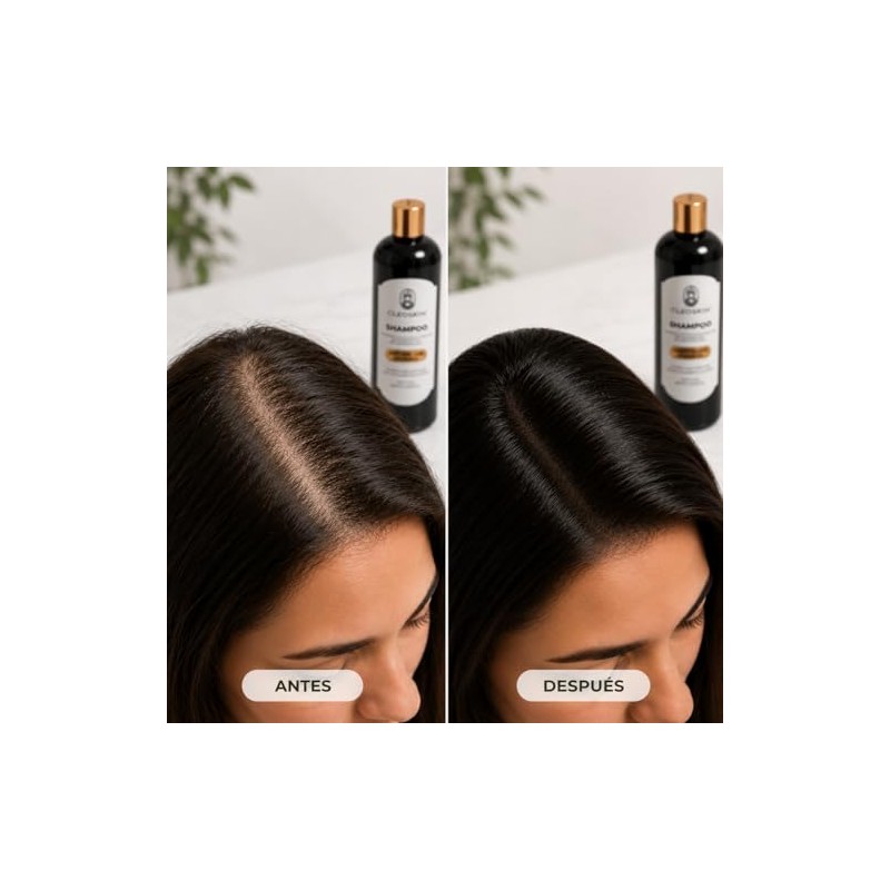 CLEOSKIN Shampoo de Romero con Bergamota para Crecimiento Cabello Champú
