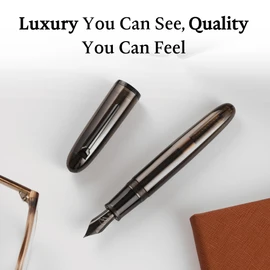 Clarity Transparent Fountain Pen Set – Available in 3 Nib Sizes and 4 Colors, Includes Ink Converter, Elegant Gift Box, – Premium Quality Writing Instrument, 1 Year International Warranty