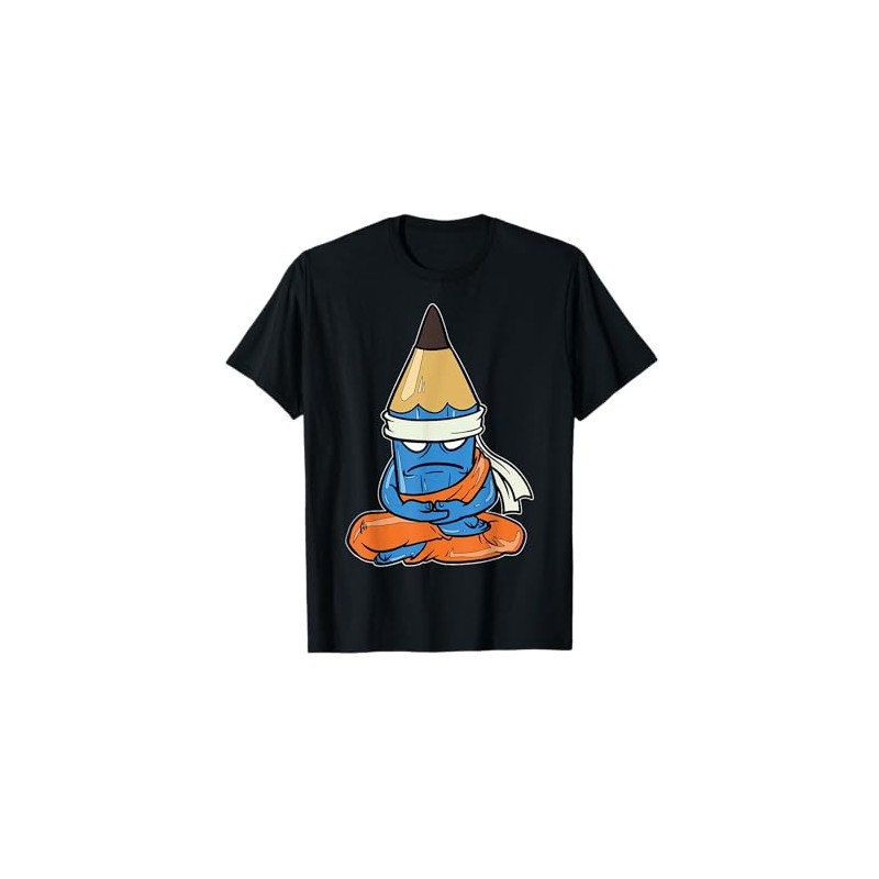 Cartoon Character With Pencil Creative Kids Design T-Shirt