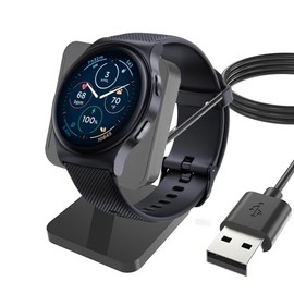 Compatible with Moto Watch 120 Charger,Lamshaw Charging Stand Desk Holder Charging Dock Station Compatible with Moto Watch 120, 70, 40 Smart Watch (Black-1)