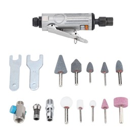 16 Pcs Air Die Grinder Kit,25000RPM 1/4" 1/8" Pneumatic Rotary Grinding Tool Air-Powered Die Grinder with Grinding Heads and Spanner