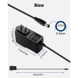 5V 2A DC Power Supply Adapter 5 Volt Universal AC Adapter 100-240V 50-60Hz AC to DC 5V 2A Power Adapter Cord, 5V DC Power Supply 2A Adapter with 5.5mm x 2.5mm DC Barrel