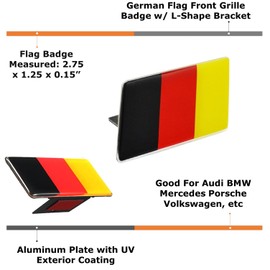iJDMTOY Set of Germany Flag Emblem Grille Badge, Compatible with European Car Front Grill/Bumper Decoration
