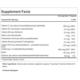 ANDREW LESSMAN Vitamin C 500 Plus B-Complex 60 Capsules - Non-Acidic Vitamin C Plus Citrus Bioflavonoids for Immune System and Anti-Oxidant Support. Easy-to-Swallow Capsules. No Additives