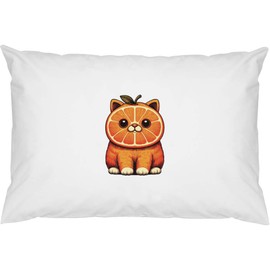 Azeeda 2 x 'Funny Orange Cat' Cotton Pillow Cases (PW00042624)