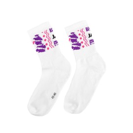 JAKO Unisex Malle Sportsocken im 2er-Pack, weiß/pink/lila/schwarz, 5 (43-46)