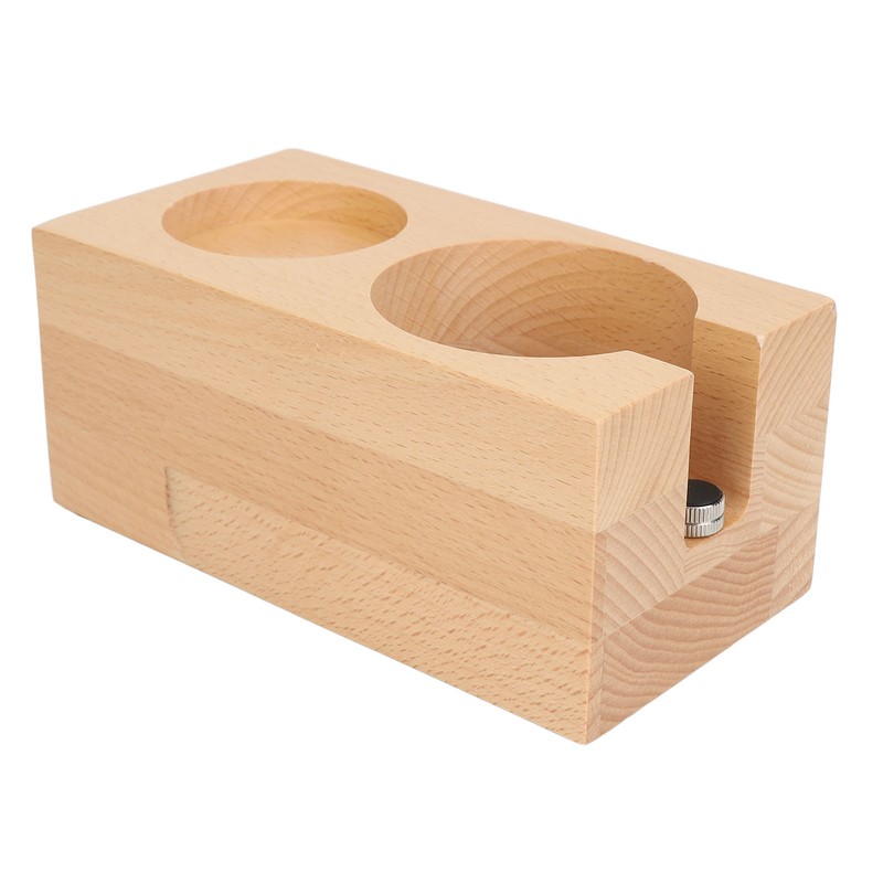 Wooden Coffee Tamper Station Stable Prevent Slip Coffee Tamper Holder