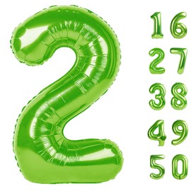 40 Inch Light Green Balloon Number 2 Balloon,Number Balloons Big Giant Jumbo Number 2 Foil Mylar Balloons for 12th Birthday Party Anniversary Events,Wedding Anniversary Party Decorations