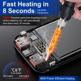 Cordless Soldering Iron Station Tool for Kobalt 24V Battery,PortableElectric Fast Heating Up Soldering Iron with USB&Type C for Kobalt 24V DIY,Appliance Repair,Wire Welding(NO Battery)