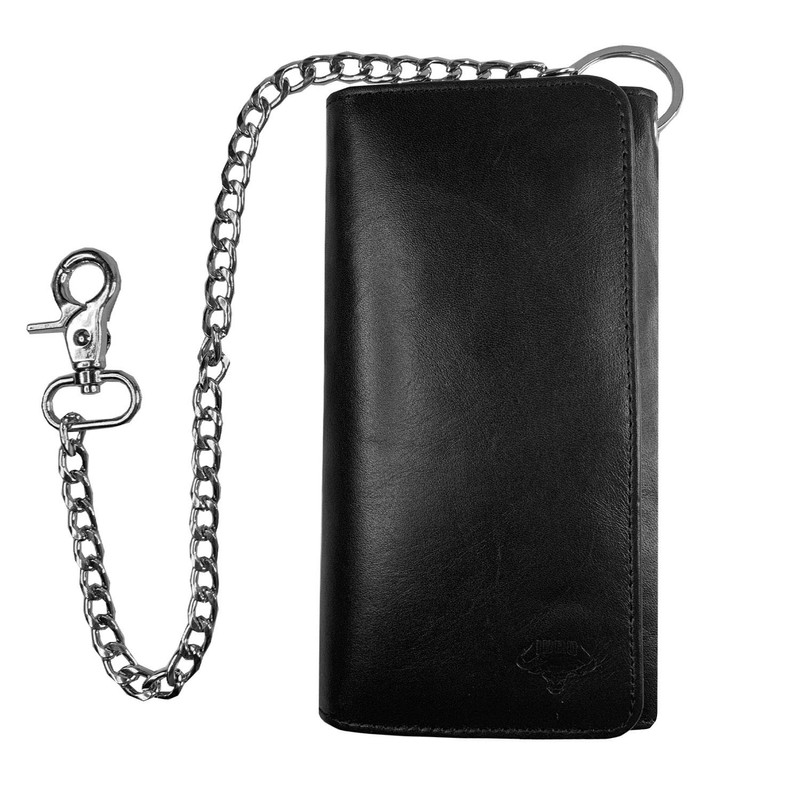 IBRO Motorcycle Chain Wallet for Men – Premium Cowhide Leather,