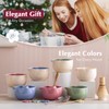 ChaseWind Matcha Whisk Set, 8Pcs Floral Ceramic Matcha Set with