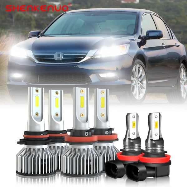 SHENKENUO For Honda Accord Coupe 2008-2015 6x LED Headlight High