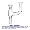 Labasics Borosilicate Glass Distillation Adapter, 3 Way Claisen Distilling Adapter