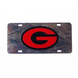 Sports Addiction Georgia Bulldogs CAMO Mirror Laser License Plate Tag Red/Black G Logo