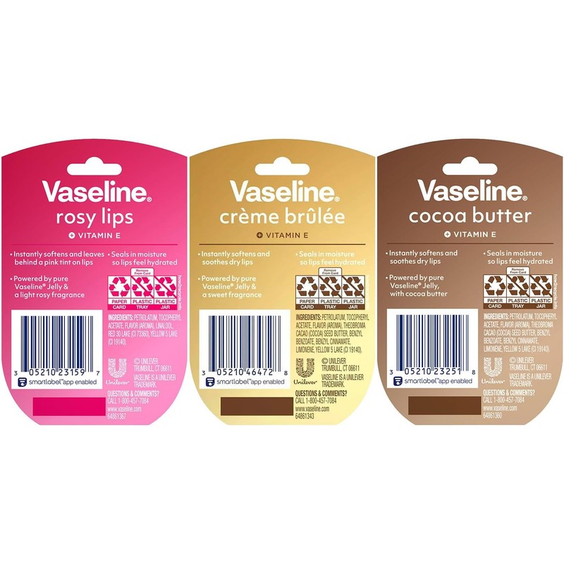 Vaseline Lip Therapy 0.25 Oz 3 Pack Bundle - Creme