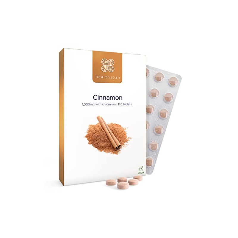 Healthspan Cinnamon 1,000mg | 120 Tablets | Added Chromium |