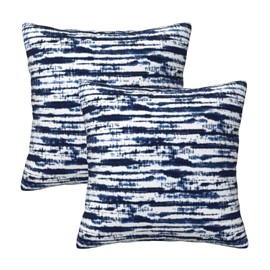 QUALKNOY Set of 2 Velvet Cushion Covers 45x45cm Modern Abstract Art Navy Blue Decorative Throw Pillow Cases 18x18 inches for Sofa Living Room Garden Outdoor Courtyard Decor Pillowcases