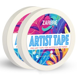 ZARBRE Artist Tape, 2 Pack White Art Tape for Watercolor Paper, Medium Tack Masking Drafting Tape for Painting Canvas Framing, Acid-Free, 0.6in Wide 328FT Long Total