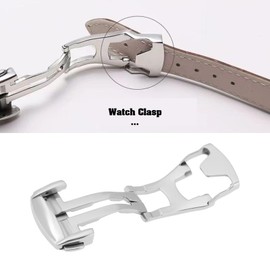 Briny River Stainless Steel Pin Buckle Compatible with Omega Seamaster Planet Ocean Silver, 18 mm, 18 mm