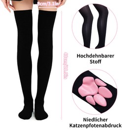 MOAZIFI Cat Paw Socks and Gloves Set - Fluffy Soft Material, 3D Design with Realistic Paws, Comfortable Cosplay Clothing for Girls, Women and Cat Lovers, Kawaii Clothes