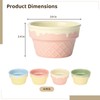 Toyosport 4 Pcs Ice Cream Design Bowls, Waffle Textured Ceramic