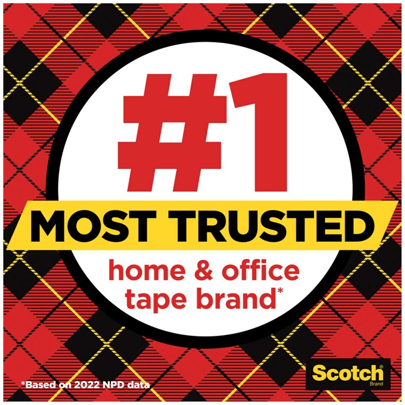 Scotch Transparent Tape, 1 Roll, 3/4 in x 1296 in,