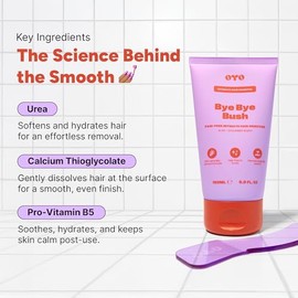 Bye Bye Bush by OYO – Hair Removal Cream for Women Private Area, Bikini Line, Inner Thighs & Armpits, Sensitive Skin Formula, 65% Naturally Derived, Fast Acting Aloe Cucumber – 5 fl oz