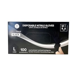 Mira Pak Black Nitrile Disposable Gloves 4 Mil Food-Safe, Latex & Powder Free, Textured Fingertips Gloves (Small (Pack of 100))
