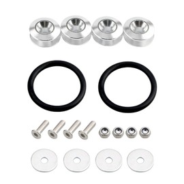 DUSCOKE Car Bumper Quick Release Kit, Car Front Rear Bumper Clips Fasteners Kit with Screws Nuts Washers Rubber Band, Universal Vehicle Fenders Holder Repair Set for Trunk Hatch Lid (Silver)