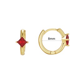 Gold Earrings for Women Trendy June Birthstone Huggie Hoop ruby Earrings 14k Gold Plated with Cubic Zirconia Dainty Small Earring for Birthday Gifts Gold Jewelry