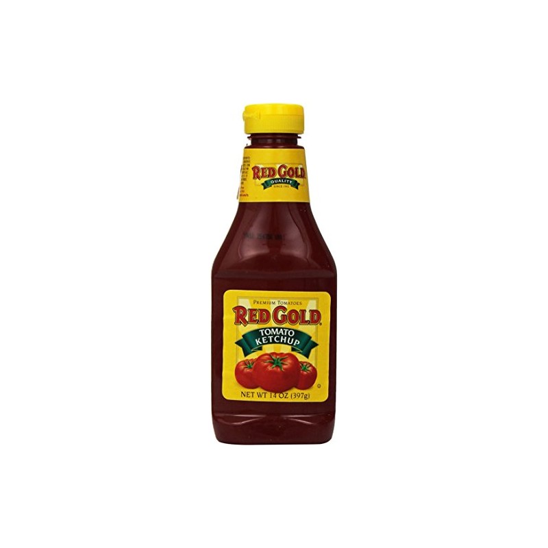 Red Gold Tomato Ketchup Squeeze Bottle 14 Ounces (Pack of