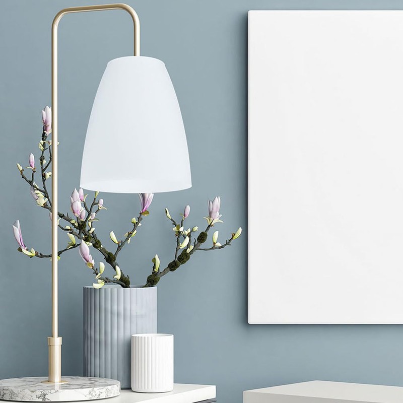 NOLITOY Plastic Cylinder Lampshade, White, Modern Style, Horseshoe Shaped, Softens