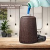 Asashizen Handmade Dark Brown Wood Soap Dispenser, Plastic Pump, Elegant