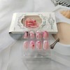 24 Pcs Pink Press on Nails Short Square ZWENJIE Fake