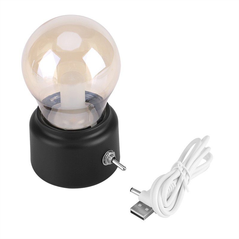 Creative Retro LED Night Light USB Rechargeable Night Light Black