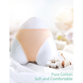 Phoeswan Dance Briefs for Girls, Seamless Tan Ballet Underwear for Ballet, Gymnastics (2pcs Tan, 6-8 Years)