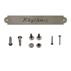 Tack Room Studio Saddle or Bridle Plate: 3/8" x 2.5" Solid Brass or Nickel (Nickel- Nails)