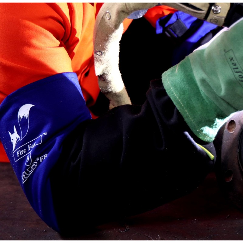 Weldas® Fire Fox™ flame retardant treated cotton welding sleeves, protect