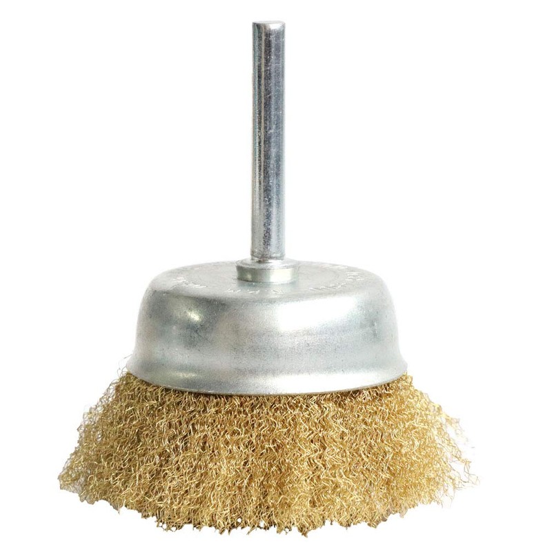 FPPO 5pcs Brass Wire Wheel Brush Kit for Drill,Crimped Cup
