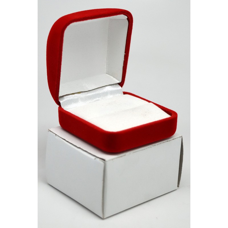 Novel Box Red Flocked Ring Gift Box Jewelry Display