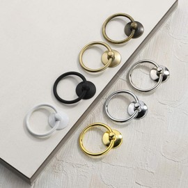 DOITOOL 12pcs Knobs for Dresser Drawers Kitchen Cabinet Handles Furniture Pulls Metal Drawer Pulls Cabinet Knob Dresser Circular Ring Closet Drawer Door Handle Straight Ring Rings Round