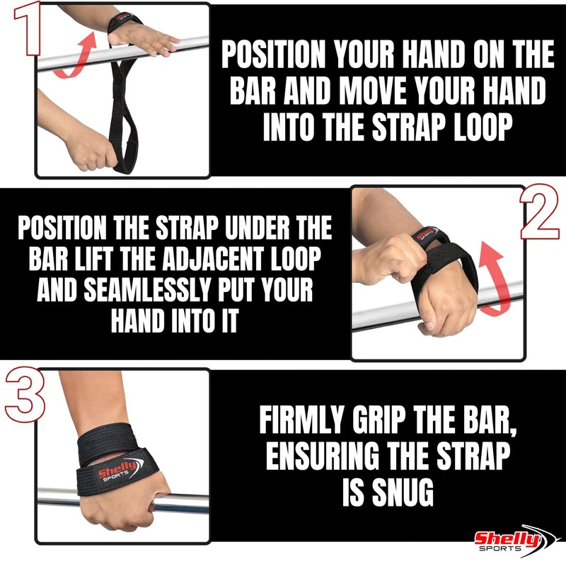 Shelly Weight Lifting Straps Figure 8 with Padded Cuff Wrist
